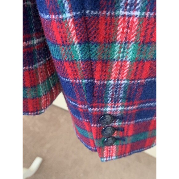 Talbots Wool Blend Royal Stewart Plaid Blazer Lined w/ Pockets Sz 12 Equestrian - Picture 8 of 15